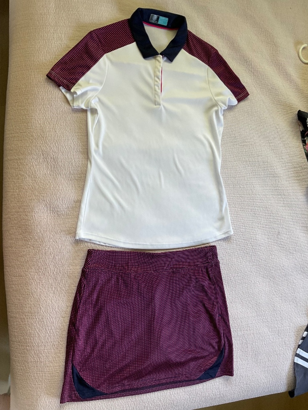 PGA Tour ladies gold shirt and skirt set